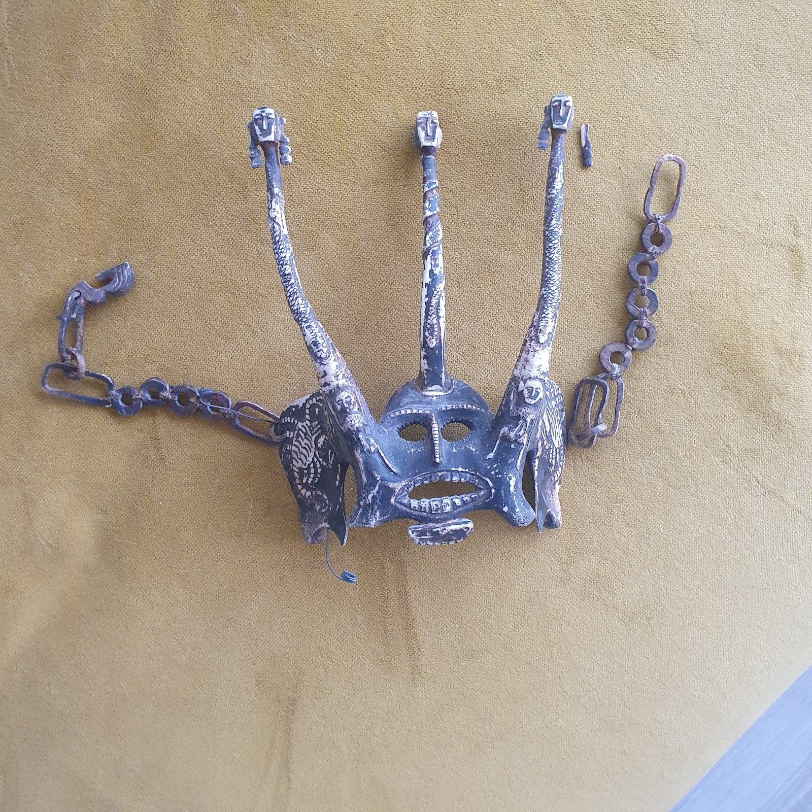 Uniek benen Afrikaans Tribal Masker, Antiek en Kunst, Ophalen of Verzenden