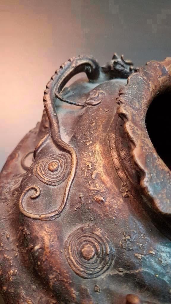 Zeer uniek zeldzame antiek japanse bronzen wierookpot, Brons, Ophalen of Verzenden, Brons