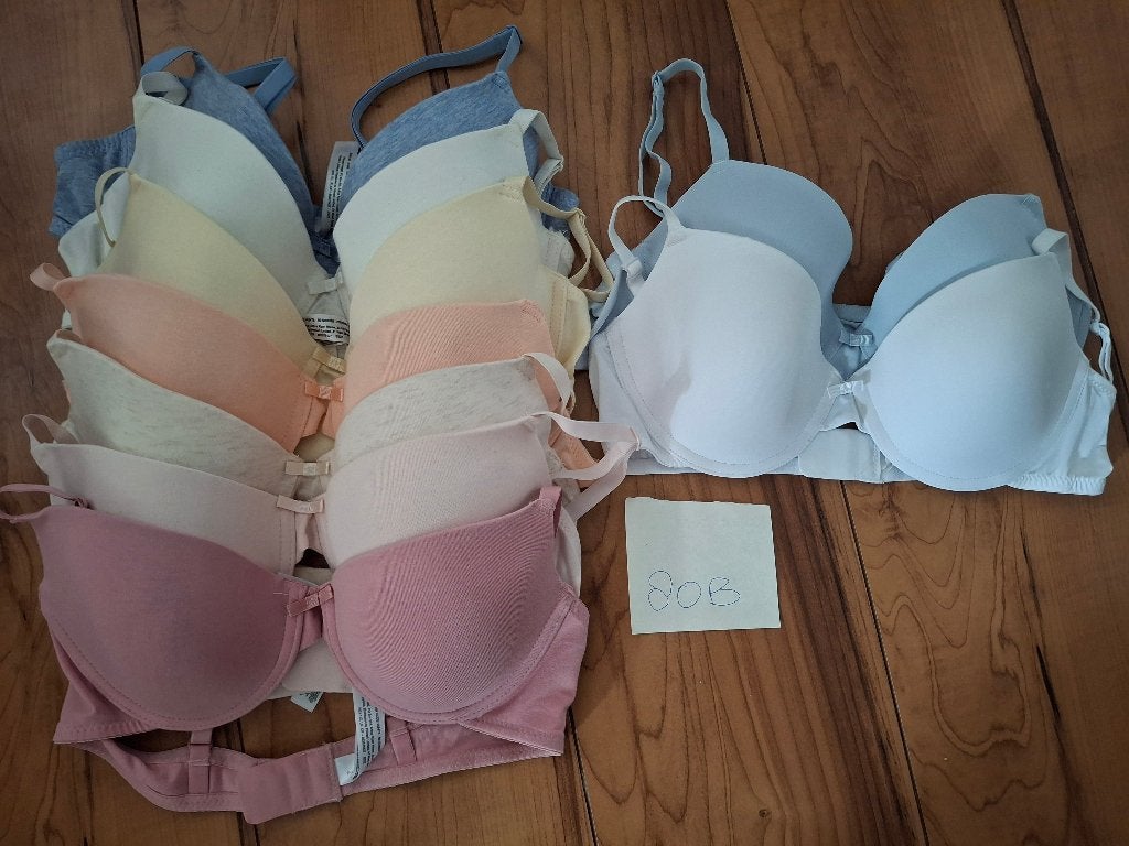 7 stuks beugel BHs 80B katoen en 2 stuks gladde stof (NIEUW), Primark, Ophalen, Meerkleurig, BH