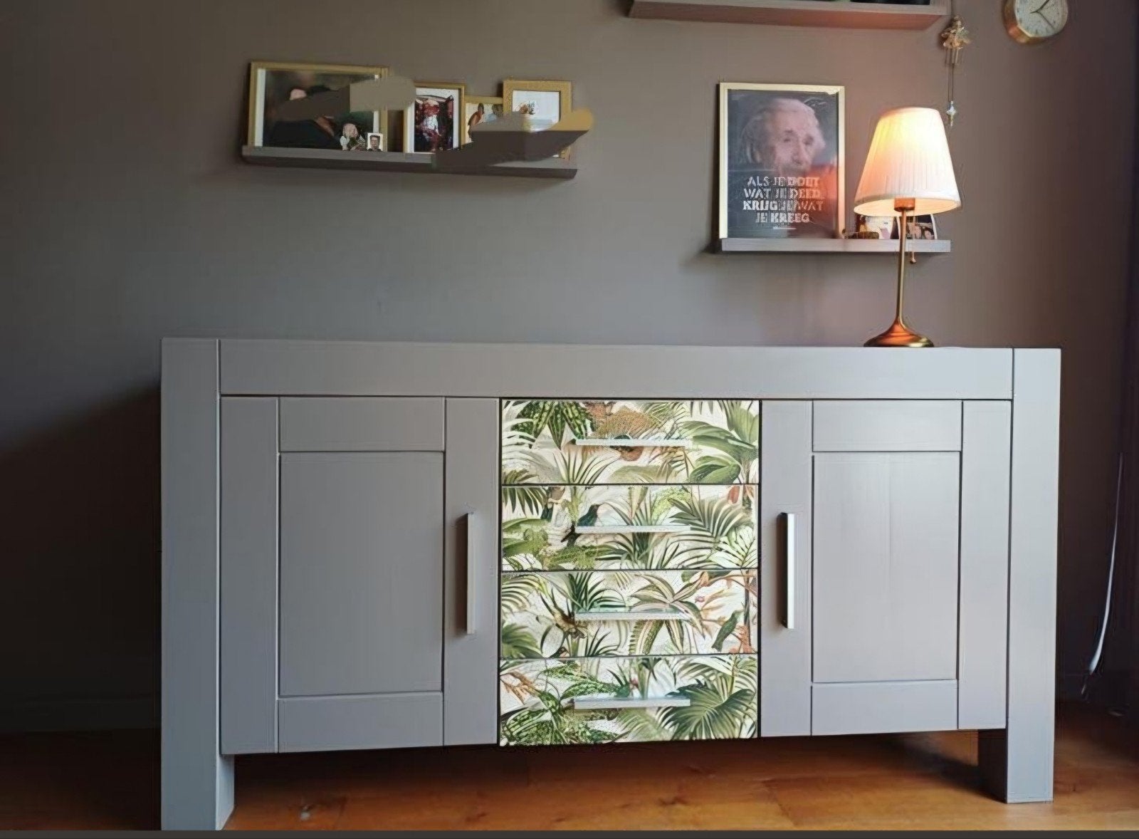 MASSIEF EIKEN DRESSOIR met granieten bladen izgs, Ophalen, 25 tot 50 cm, 150 tot 200 cm