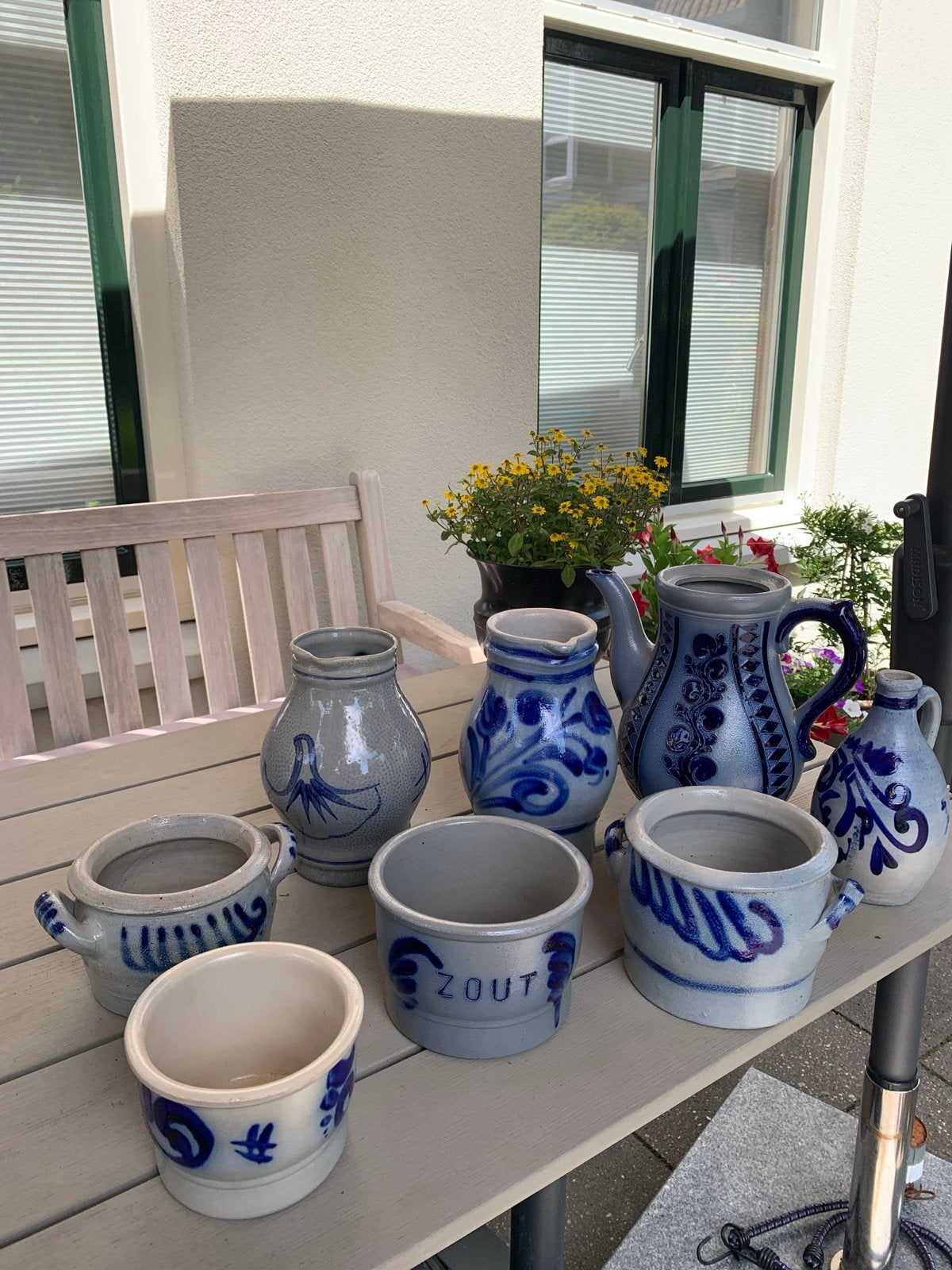 Keuls aardewerk: diverse modellen, blauw-grijs, Ophalen of Verzenden