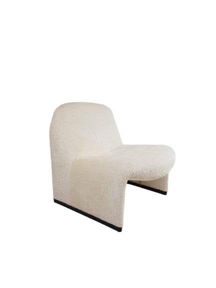 Artifort Bouclé fauteuil Crème Wit, Modern vintage, ., Ophalen of Verzenden, Zo goed als nieuw