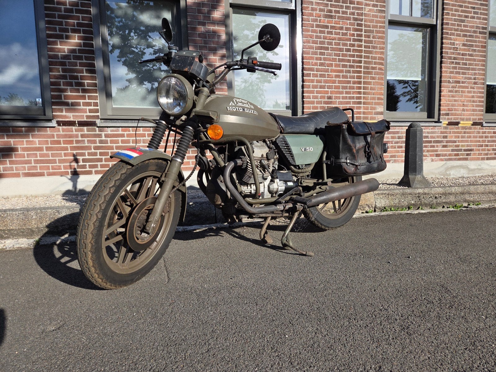 Moto Guzzi V50 NATO (1982) | Wegenbelastingvrij | 46.295km, Motoren, Motoren | Moto Guzzi, Cardan-aandrijving, 2 cilinders, Gebruikt