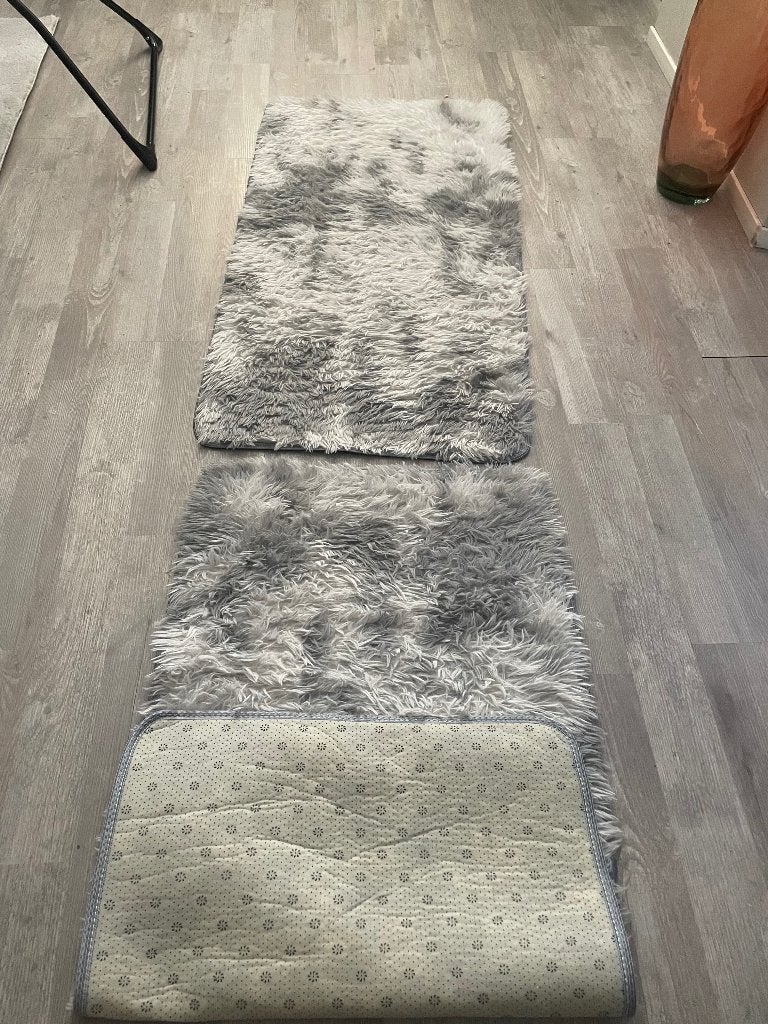 Vloerkleed, Ophalen, 100 tot 150 cm, Grijs, 50 tot 100 cm