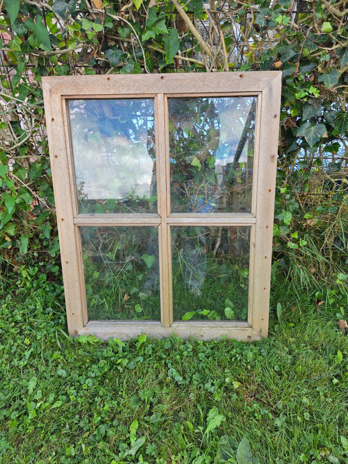 Hardhouten raamkozijn 72x90cm, Ophalen, Gevelraam of Ruit, Gebruikt, Minder dan 80 cm
