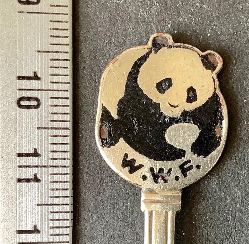 lepel, Panda, W.W.F. type 1, emaille iets beschadigd. (d2, Ophalen of Verzenden, Gebruikt