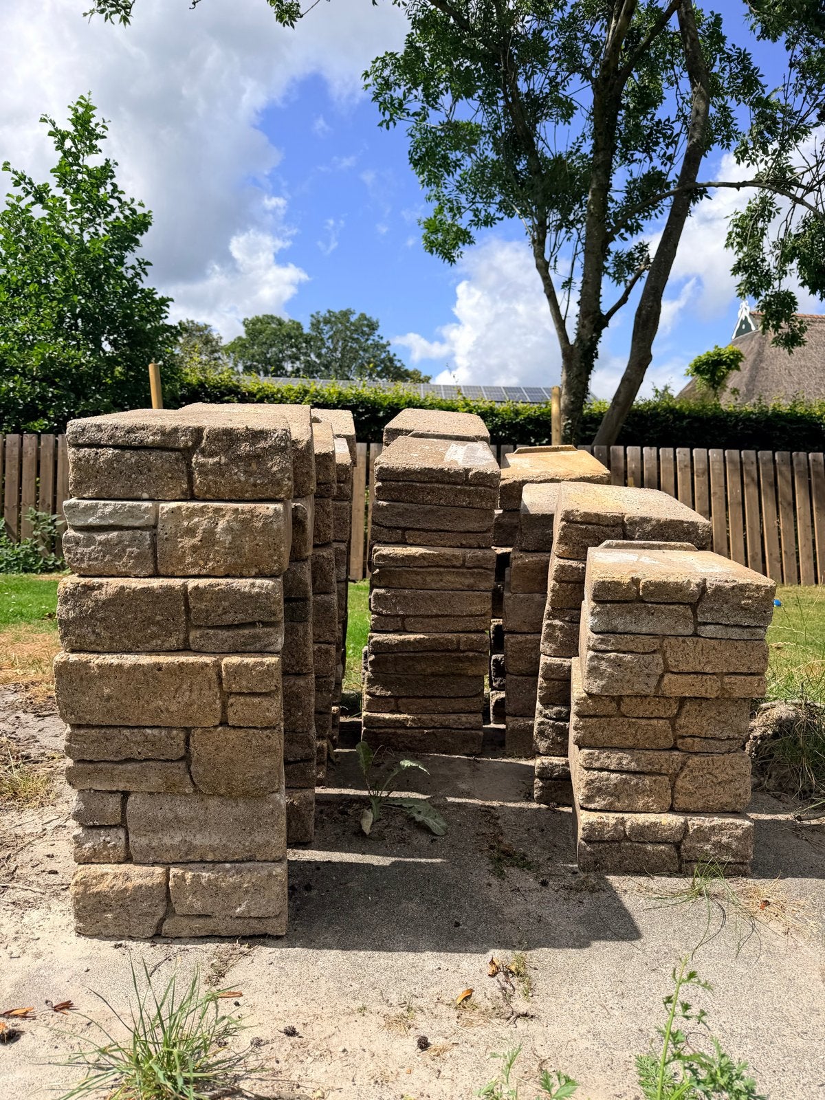 Stenen vijverrand / border, Tuin en Terras, Ophalen, Zo goed als nieuw, Border, Minder dan 100 cm