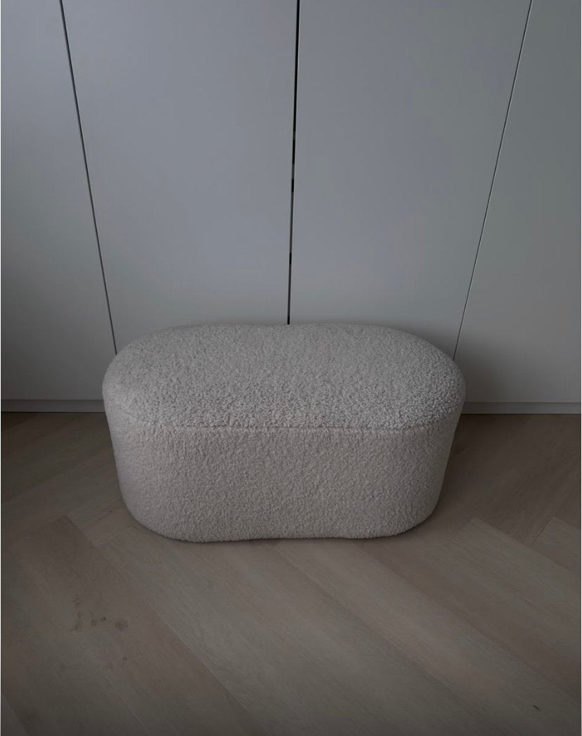 Teddy Poef - Zacht en Stijlvol, Zo goed als nieuw, Stof, Ovaal, 50 tot 75 cm