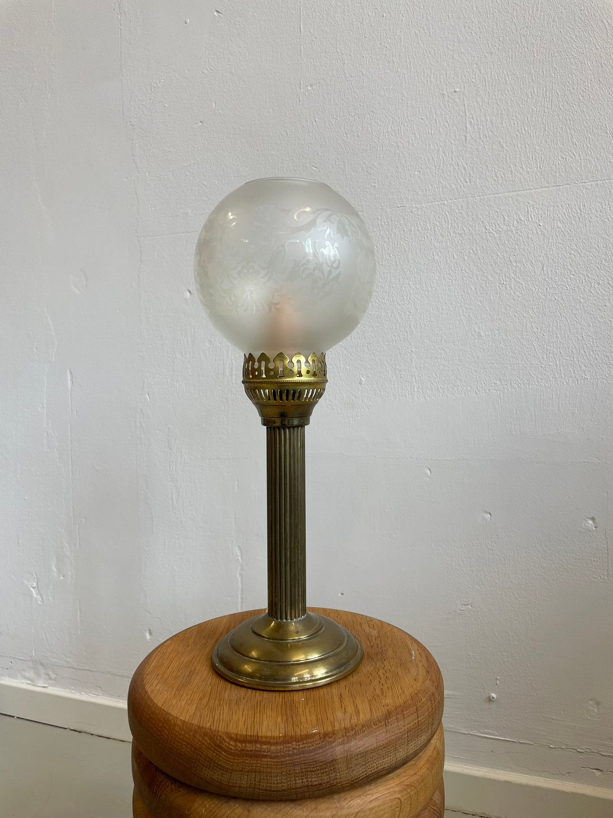 Antieke Art Deco kandelaar, Art deco, Goud, Glas, Ophalen