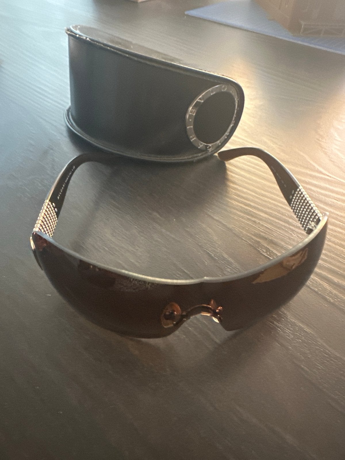 Stijlvolle Bvlgari Zonnebril met Strass Details, Overige merken, Zonnebril, Bruin, Nieuw