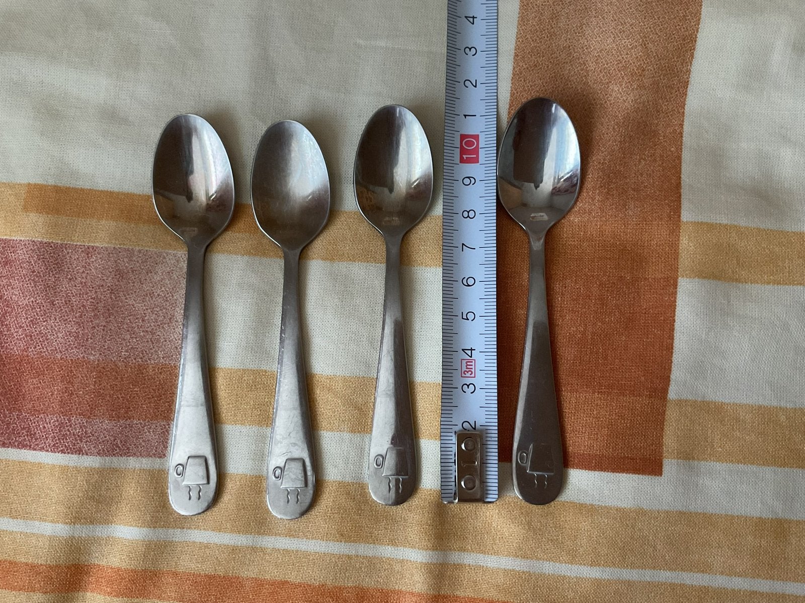 4 Douwe Egberts koffie/ thee lepeltjes, Ophalen of Verzenden, Zo goed als nieuw, Rvs of Chroom