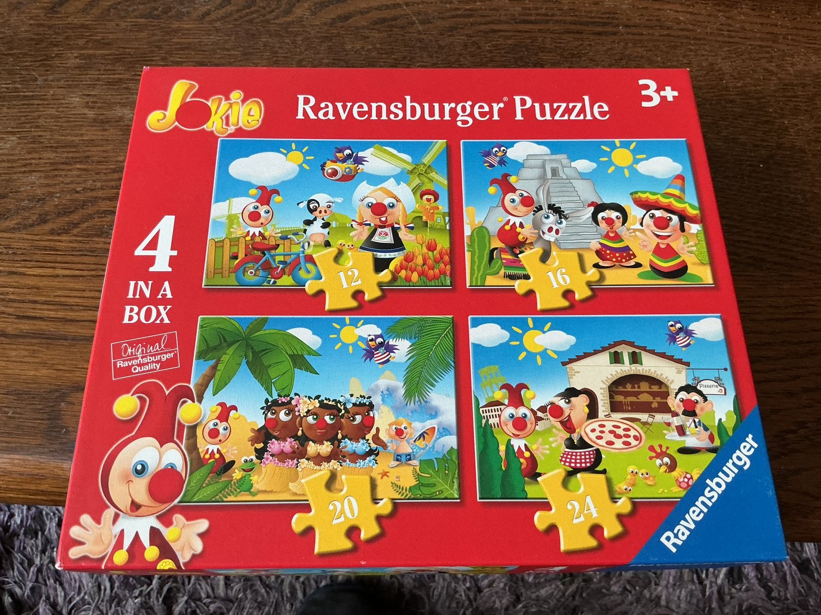 Carnaval festival puzzel 4 in een  12 / 16/20/ 21 stukjes, Ophalen of Verzenden, 10 tot 50 stukjes, Gebruikt, 2 tot 4 jaar