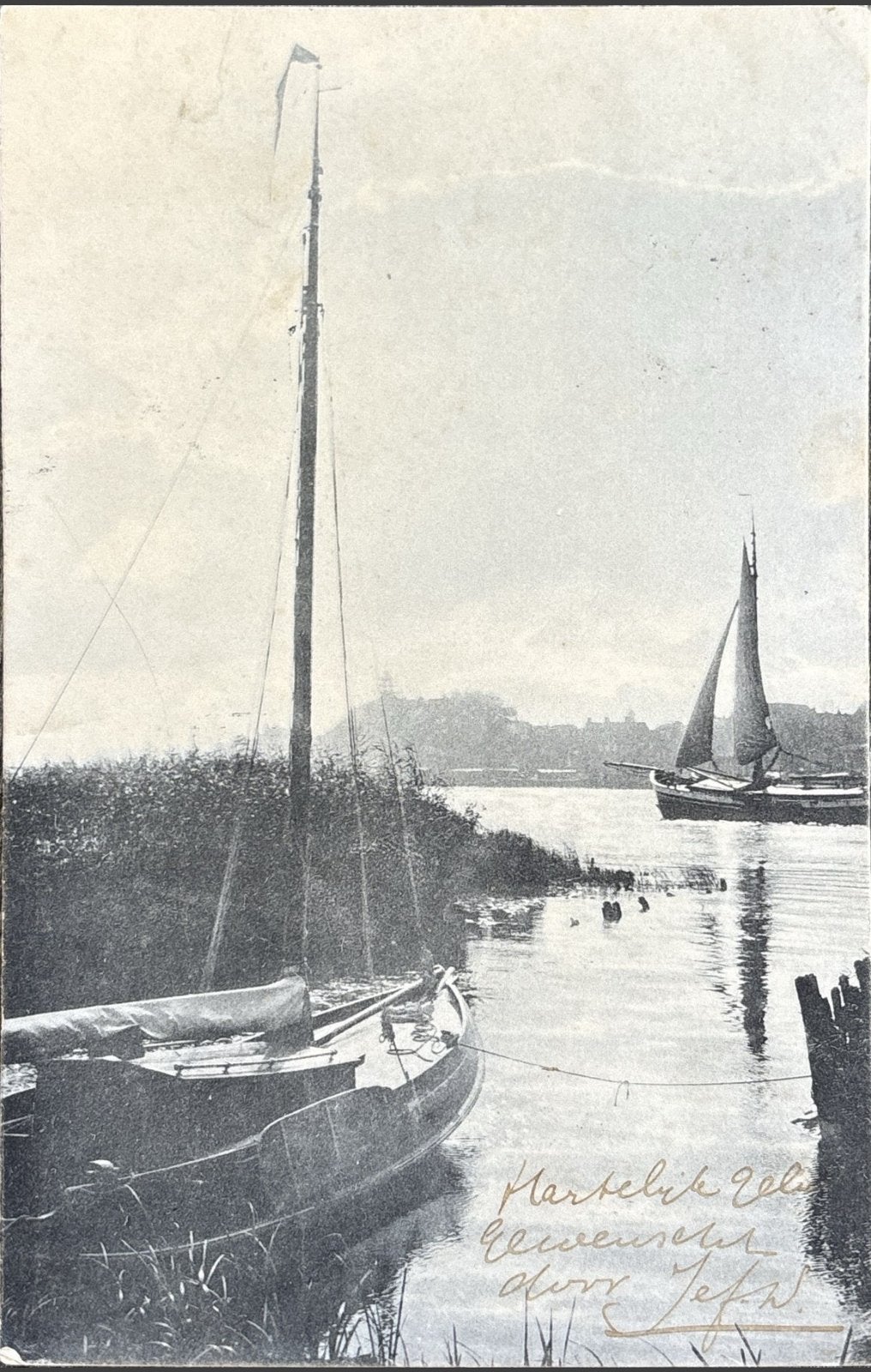 Dordrecht, riviergezicht, Ophalen of Verzenden, 1920 tot 1940, Gelopen, Zuid-Holland