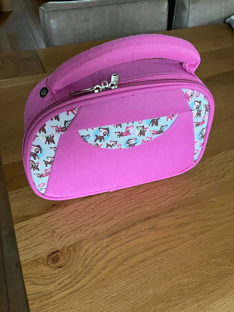 Roze Toilettas/Make-up Tas met Dierenprint, Sieraden, Tassen en Uiterlijk, Toilettassen, Ophalen of Verzenden, Zo goed als nieuw