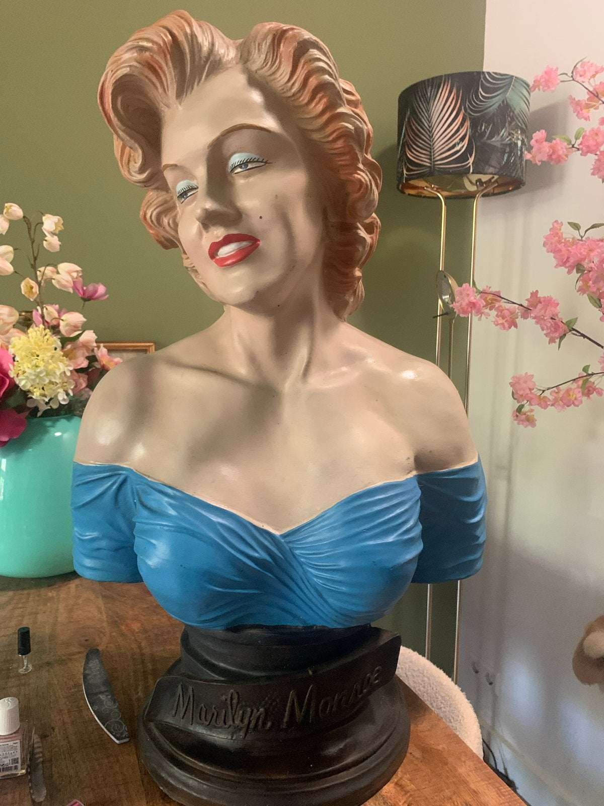Marilyn Monroe Buste - Hollywood Glamour Decoratie, Buste, Kunststof, Ophalen of Verzenden, 20 - 50 cm