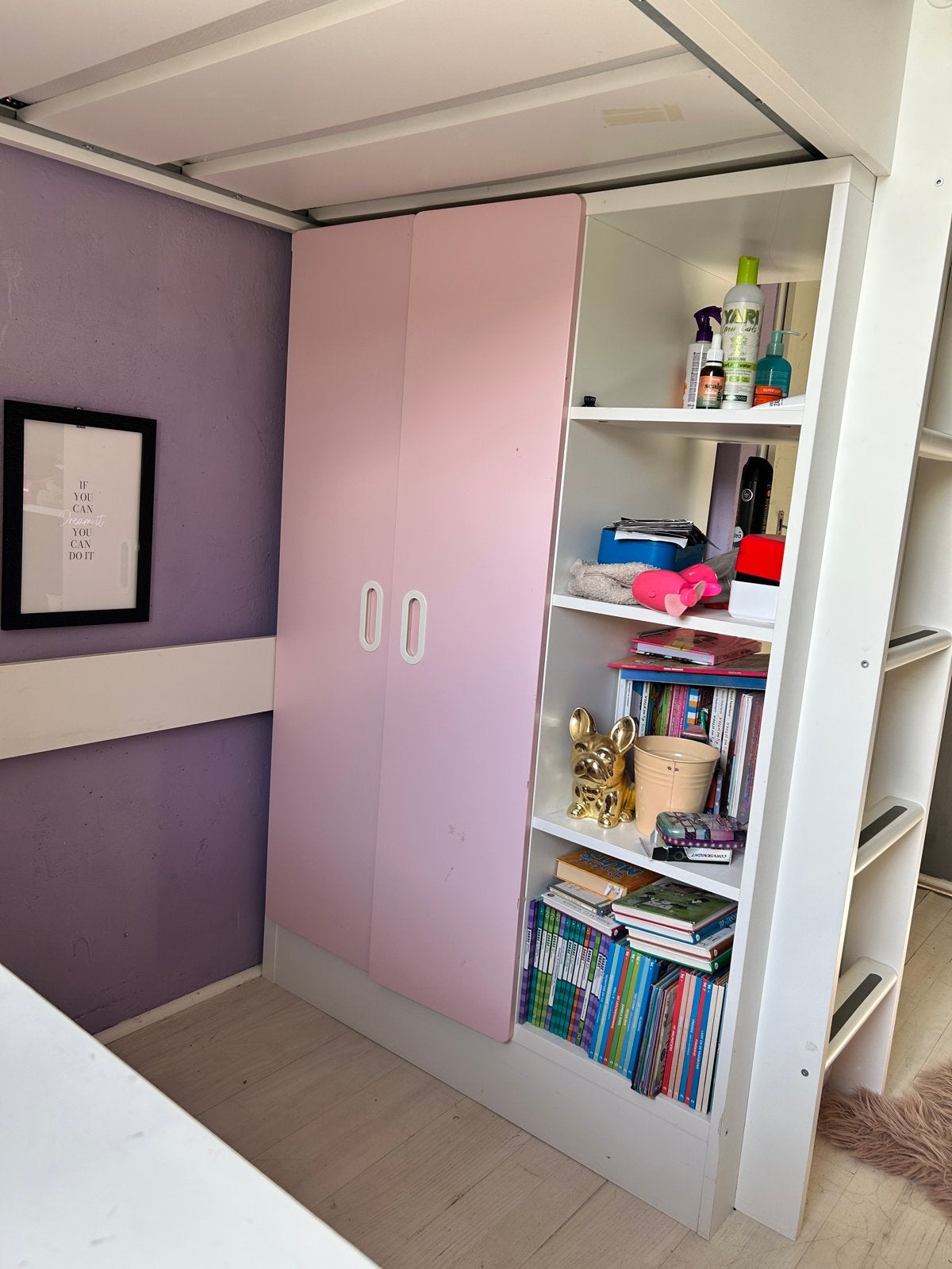 IKEA Stuva Hoogslaper 90x200 met bureau en kast, Huis en Inrichting, Ophalen, Gebruikt, Eenpersoons, 200 cm