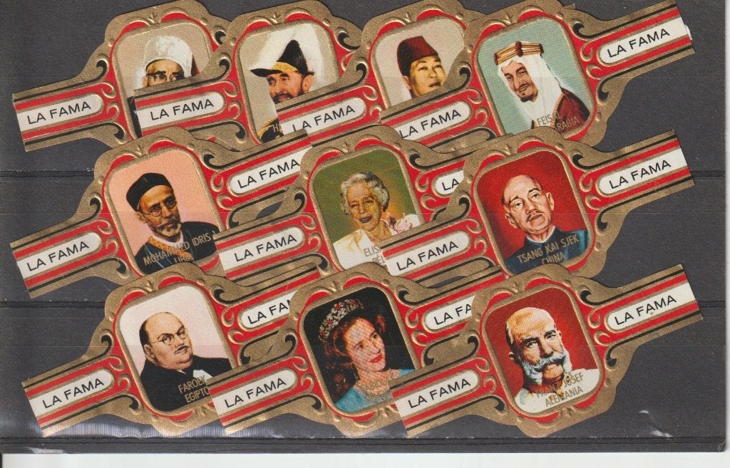 reeks 520  koningen  1-10  sigarenbanden, Verzamelen, Ophalen of Verzenden, Zo goed als nieuw, Sigarenbandjes