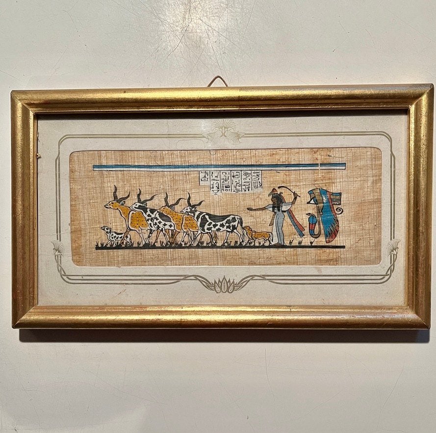 Egyptisch schilderijtje op papyrus, Ophalen of Verzenden