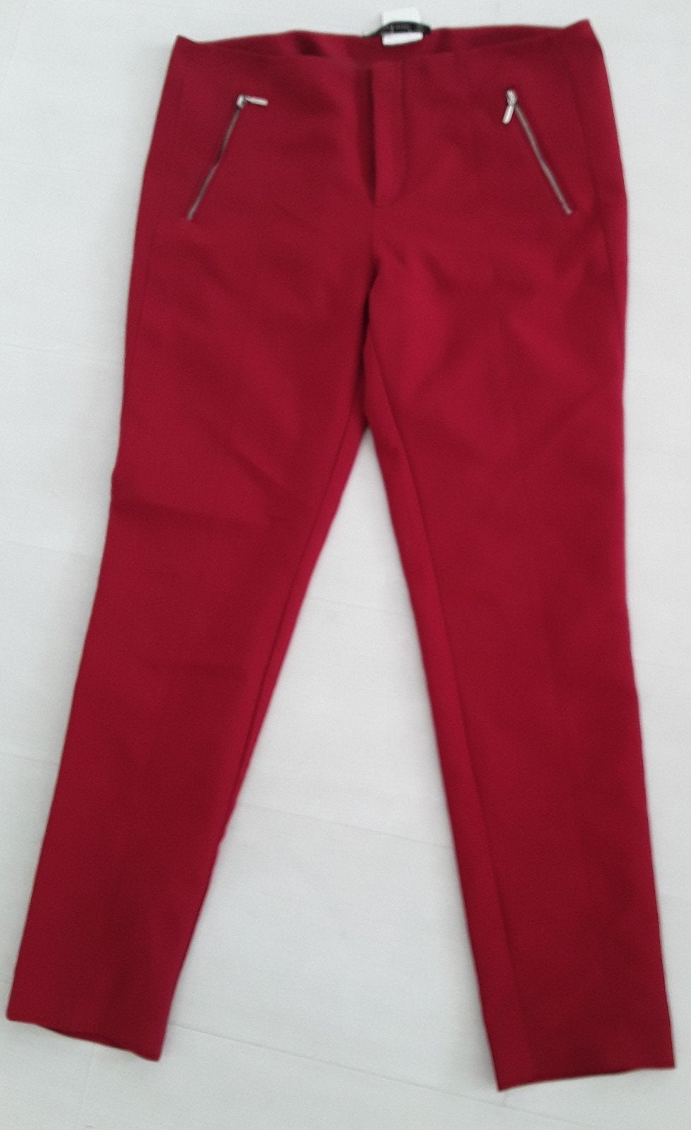 Zara Basic rode broek met ritsen, Kleding | Dames, Maat 38/40 (M), Ophalen of Verzenden, Zo goed als nieuw, Rood