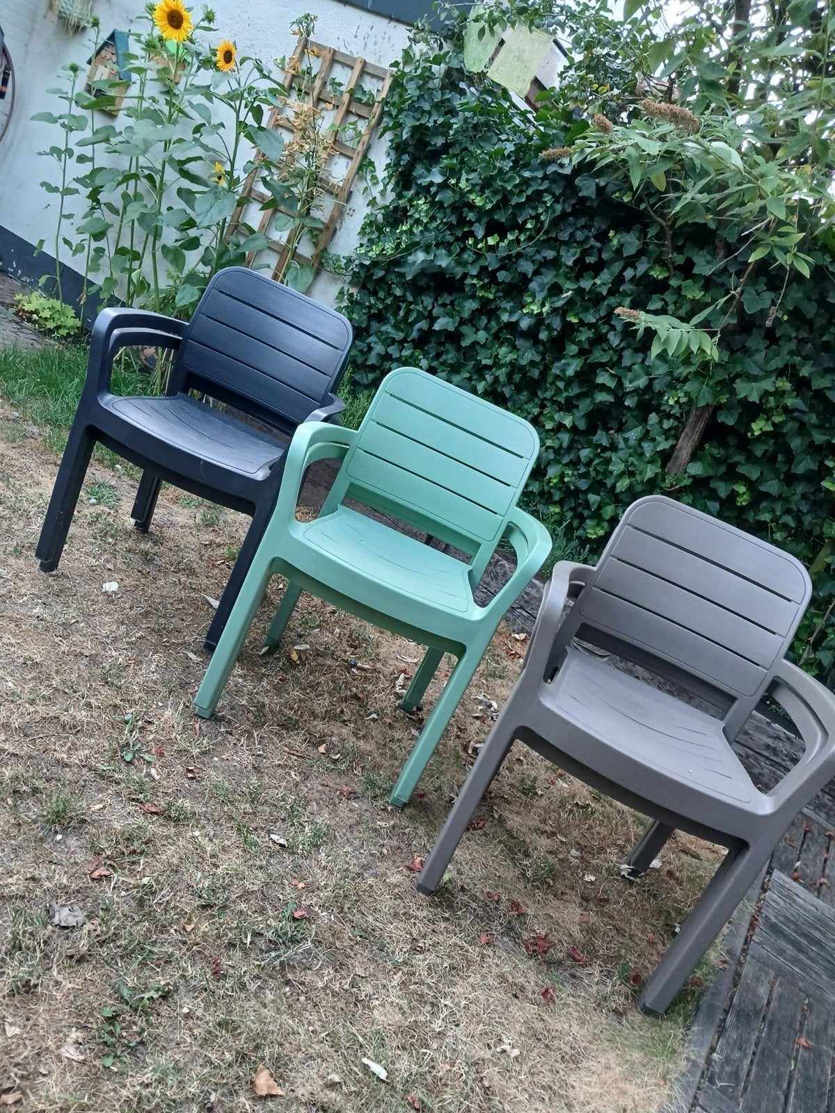 Set van 6 Allibert tuinstoelen - in zeer goede staat, Tuin en Terras, Tuinstoelen, Ophalen, Gebruikt, Kunststof, Stapelbaar