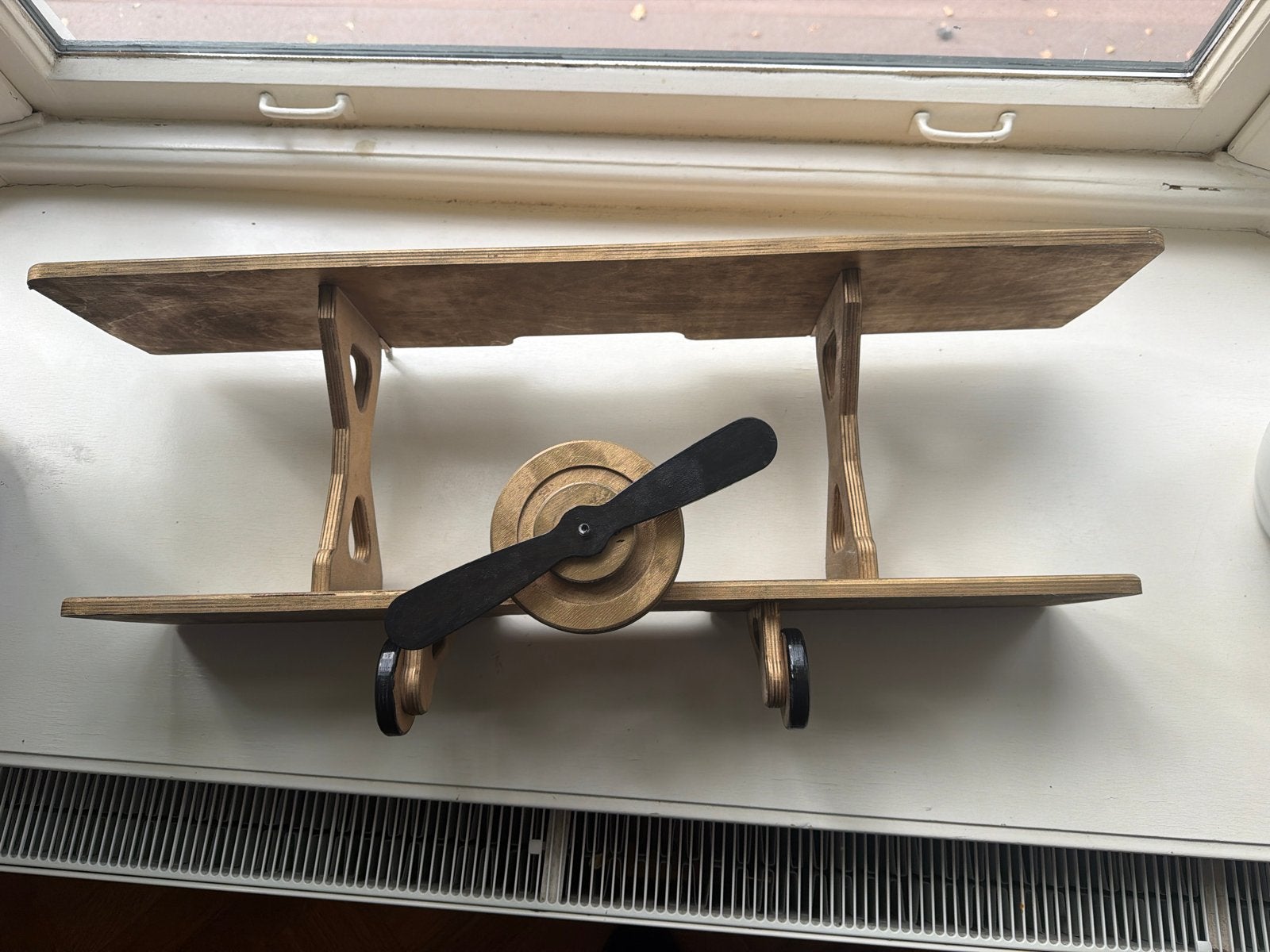 Houten goudkleurige vliegtuig wandplank, Ophalen, Gebruikt, Overige typen