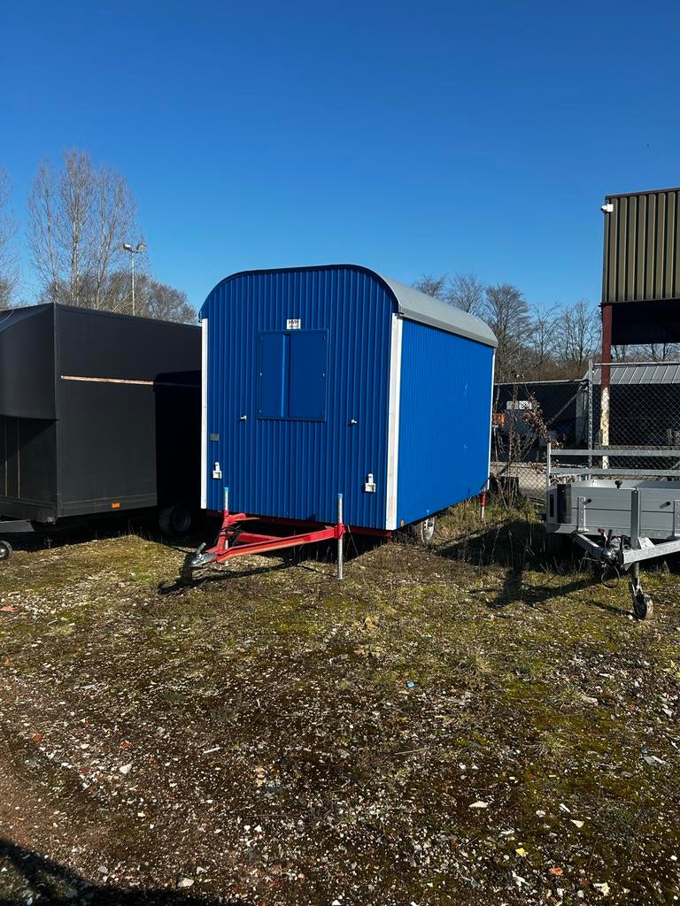 Robuuste blauwe schaftwagen - Ideaal voor bouwplaats, Ophalen