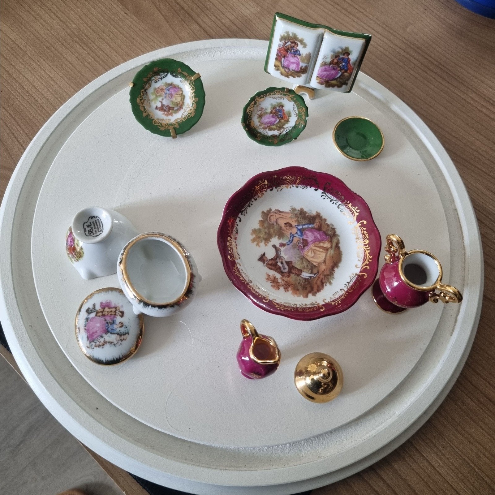 Miniatuur Limoges porselein setje - Diverse kleuren, Antiek en Kunst, Ophalen of Verzenden