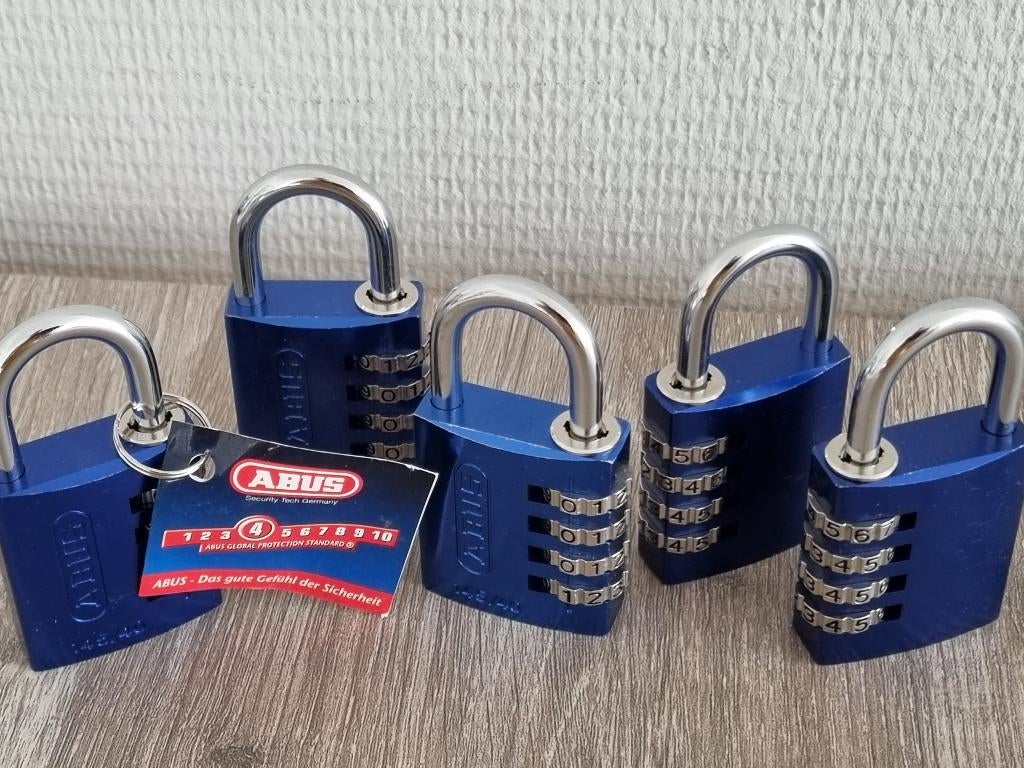 5 Nieuwe Abus Cijfer sloten 145 blauw met code, Ophalen of Verzenden, Nieuw, Slot