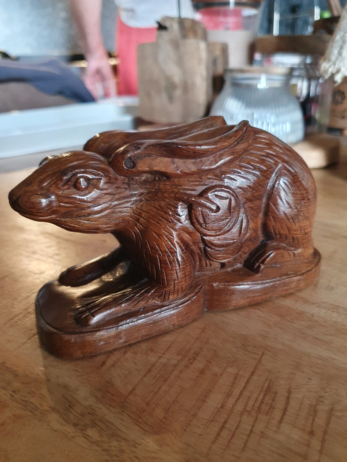 Mooi houte konijn deco jaare 40 top staat bieden, Ophalen of Verzenden