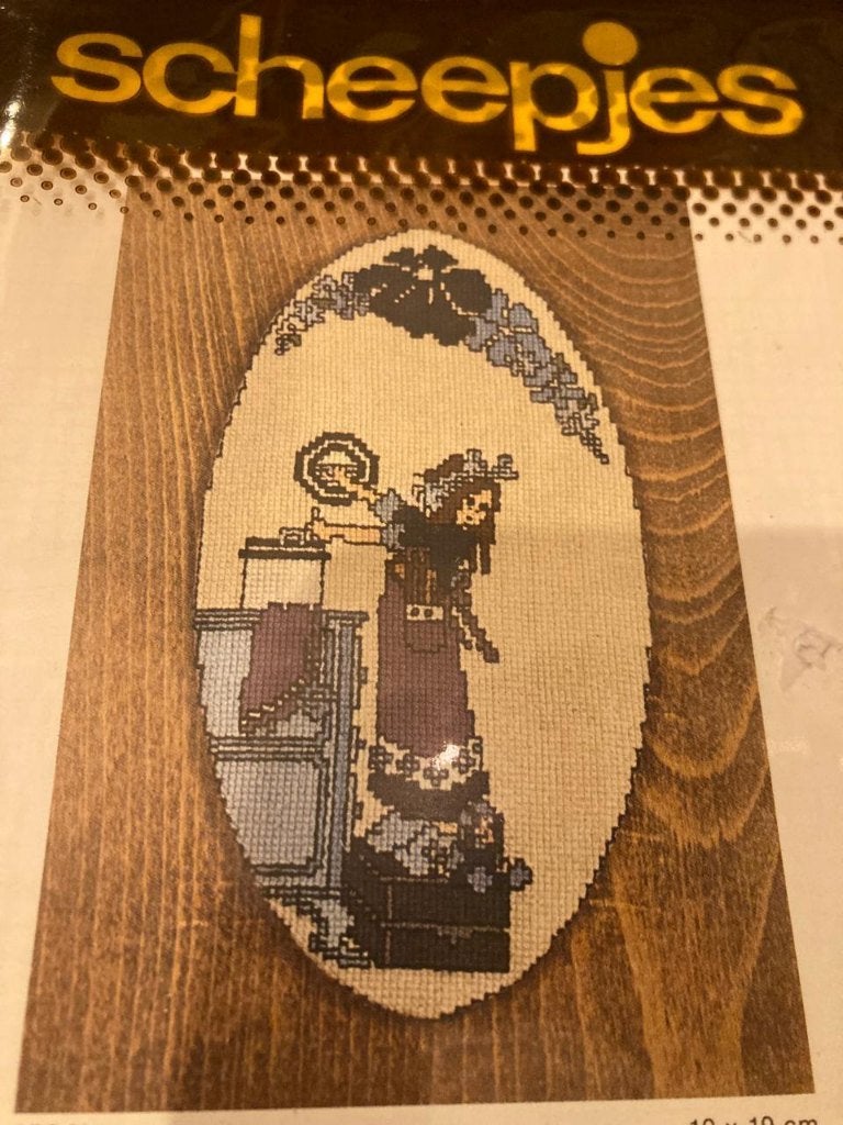 Vintage Borduurset  Scheepjes wol, Ophalen of Verzenden, Nieuw, Handborduren, Borduurpakket