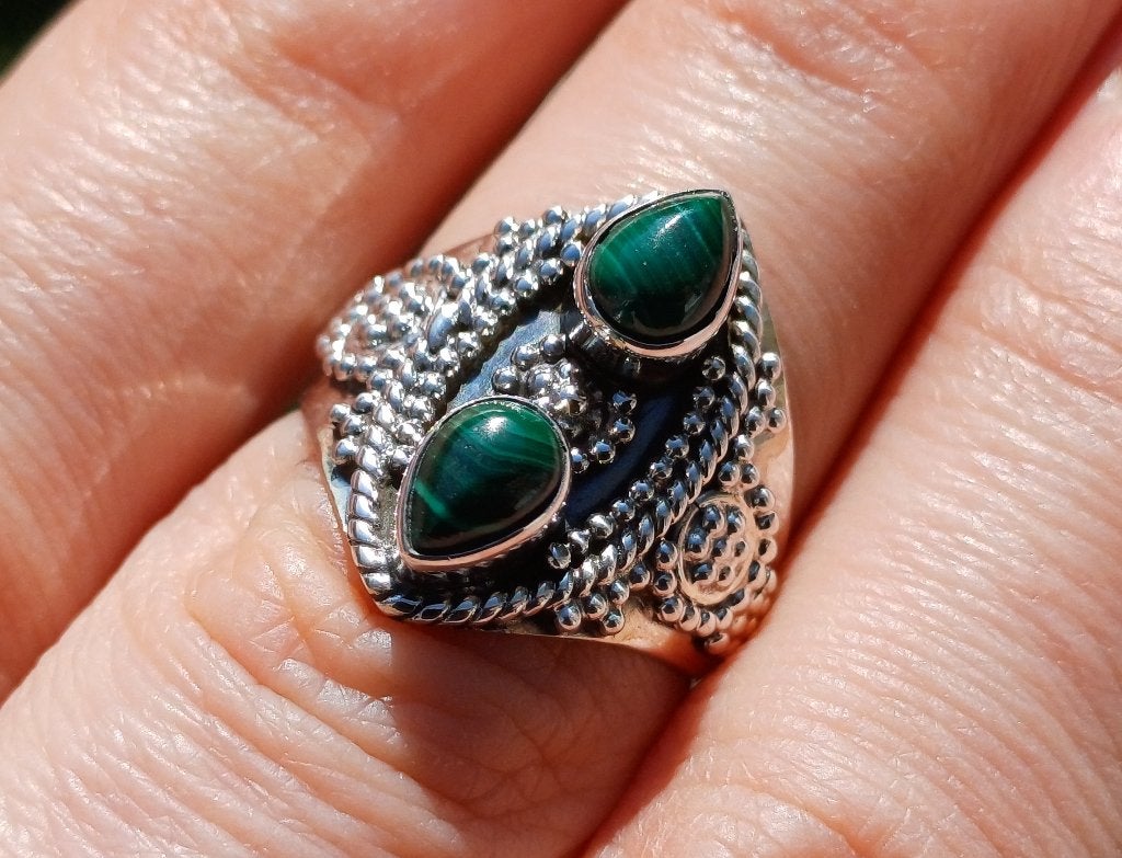 Vanoli 925 zilveren ring met malachiet maat 16,5, Daiva1973@hotmail.com, Vanoli, Amsterdam, Nieuw