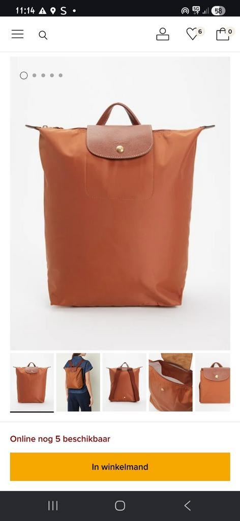 Longchamp rugtas NIEUW, Ophalen of Verzenden, Nieuw, 30 cm of meer, Minder dan 35 cm
