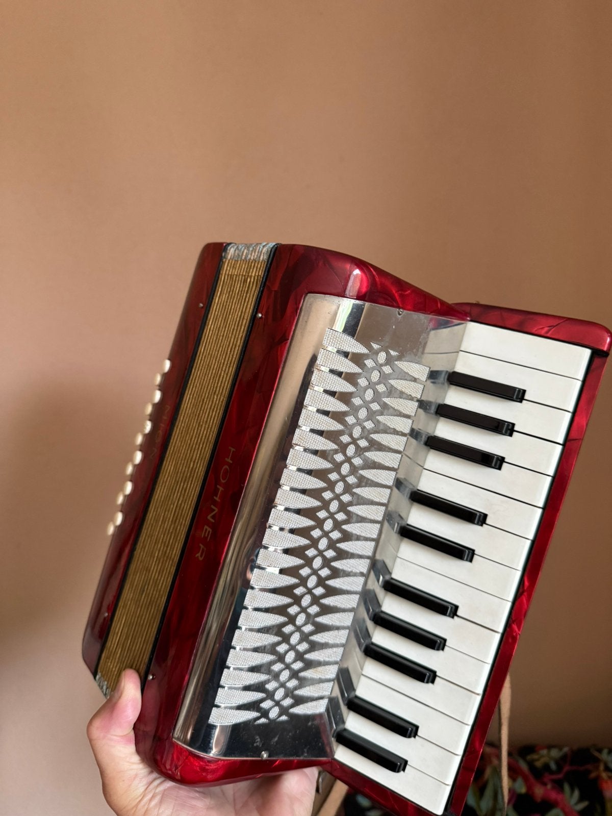 Hohner Mignon II Accordeon - Rood, in mooie vintage staat, Overige formaten, Zo goed als nieuw, Met koffer, Hohner