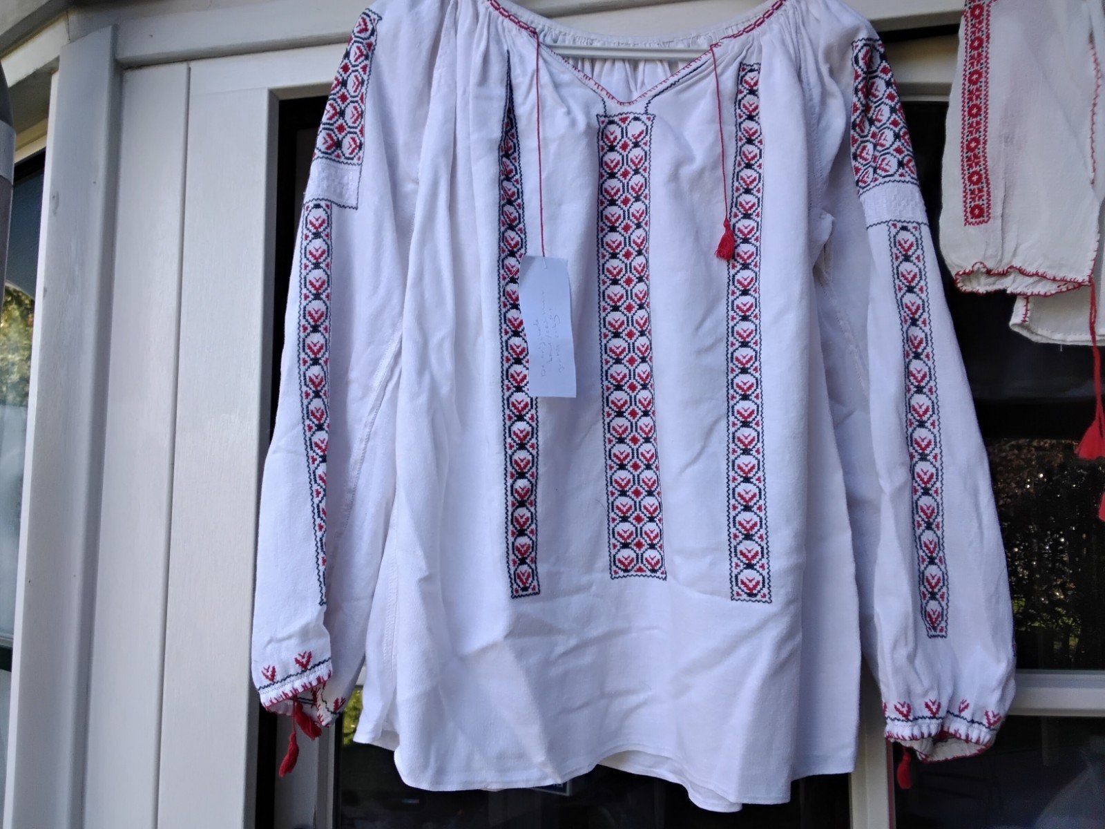 Vintage Roemeense blouse met borduursels, Maat 38/40 (M), Wit, Ophalen of Verzenden, Zo goed als nieuw