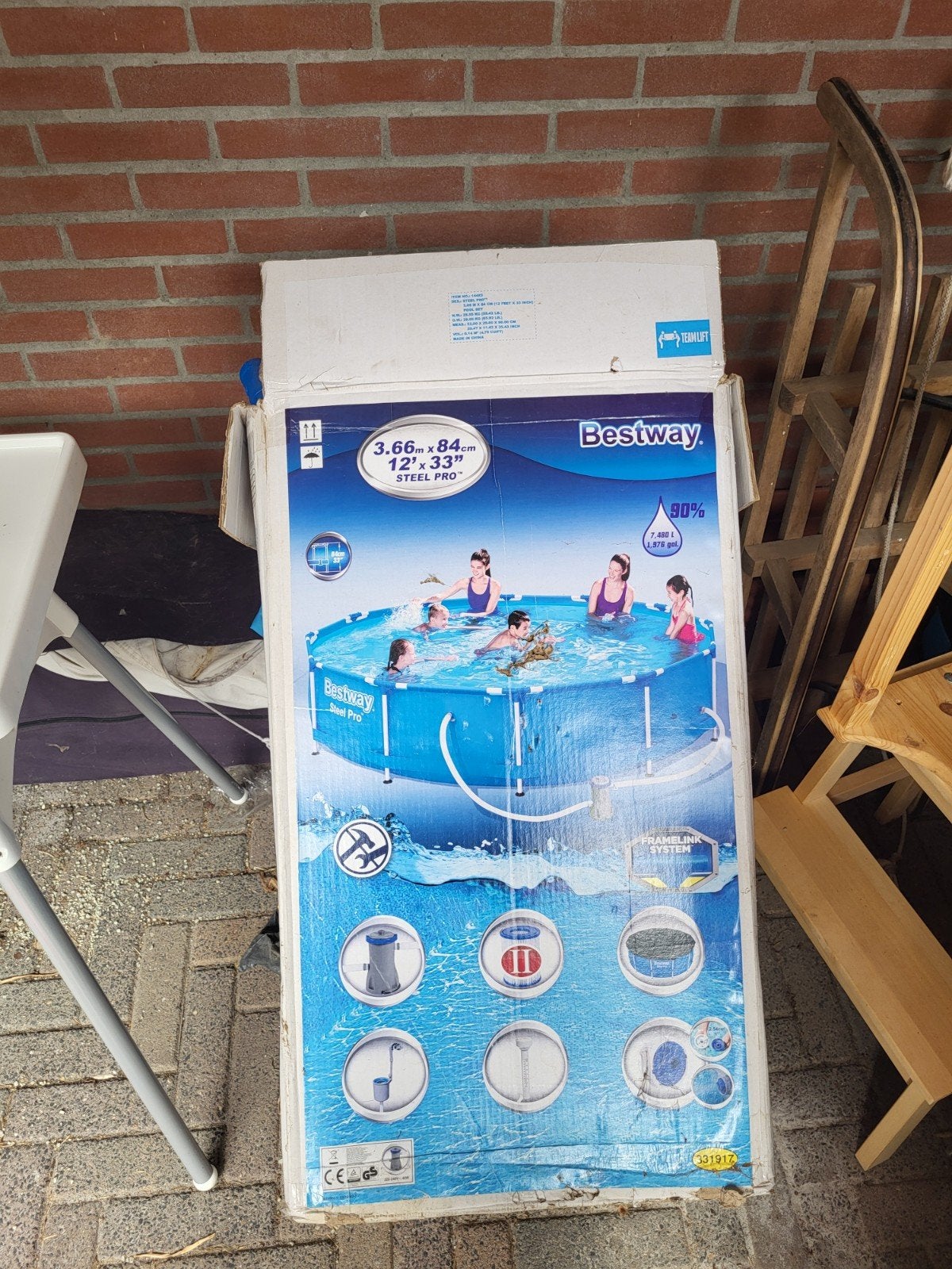 Zwembad gratis af te halen, Tuin en Terras, Zwembaden, Ophalen, Gebruikt, Minder dan 80 cm, Rond