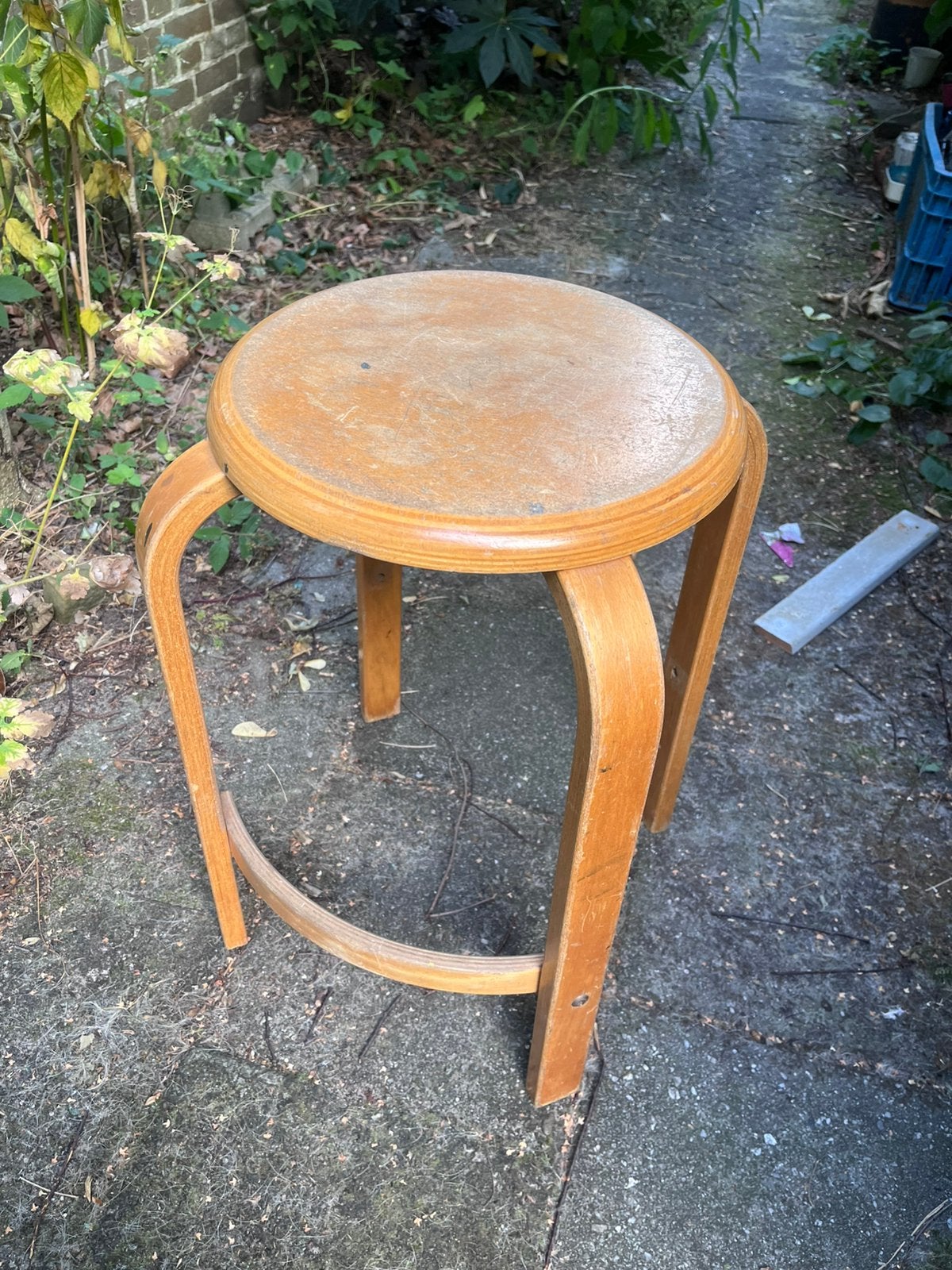 wooden stool / hout krukje, Ophalen, Gebruikt, Hout