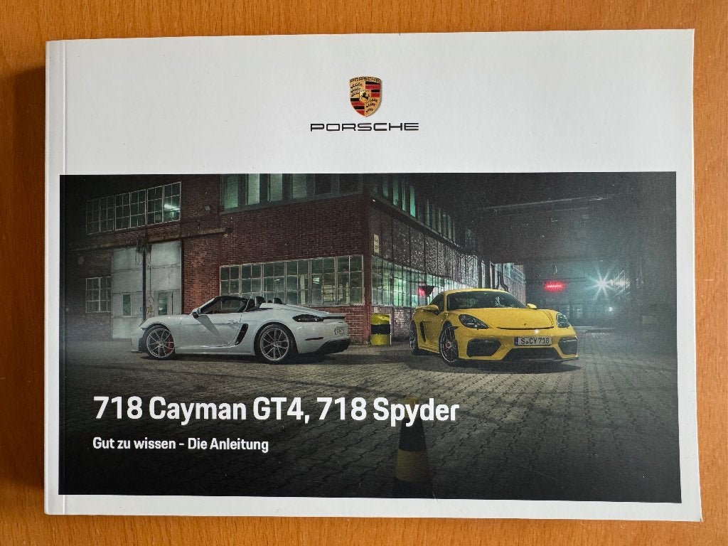 Gebruikershandleiding Porsche 718 Cayman GT4, Spyder 2020, Ophalen of Verzenden