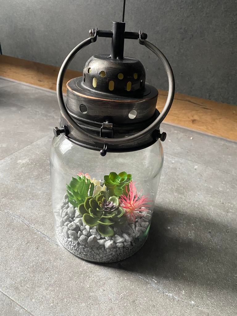 Decoratieve lantaarn met verlichting, Ophalen of Verzenden, Zo goed als nieuw