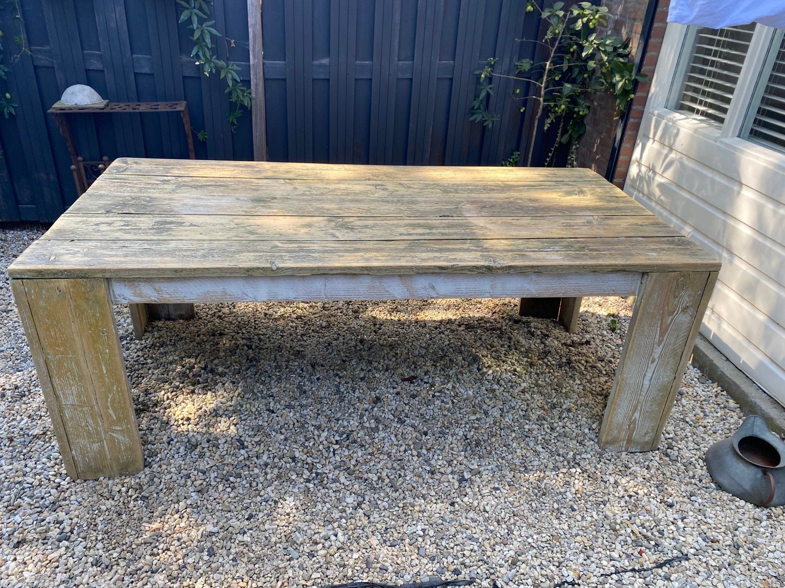 Buitentafel 200x100, Ophalen, Zo goed als nieuw, Rechthoekig, Hout