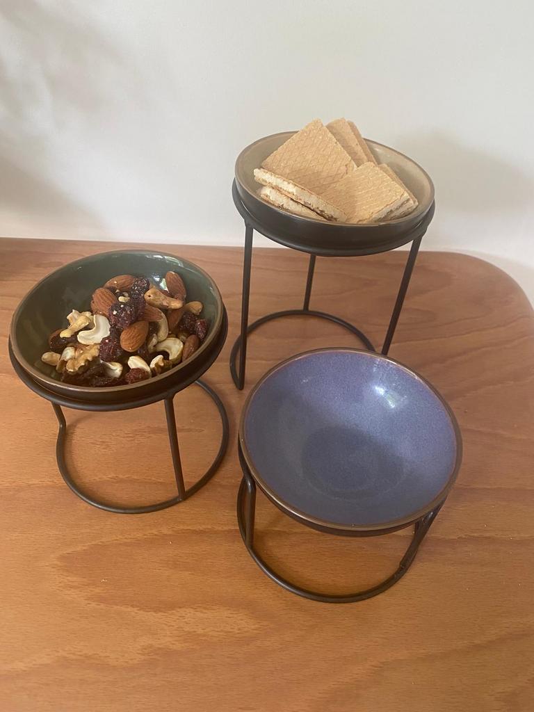 Gusta serveerset - etagère met 3 schaaltjes, Ophalen of Verzenden, Zo goed als nieuw