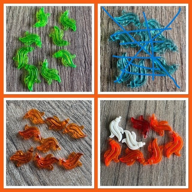 lego 8x vlam, pluim, veer doorzichtig (zie foto), Ophalen of Verzenden, Nieuw, Accessoire, Lego
