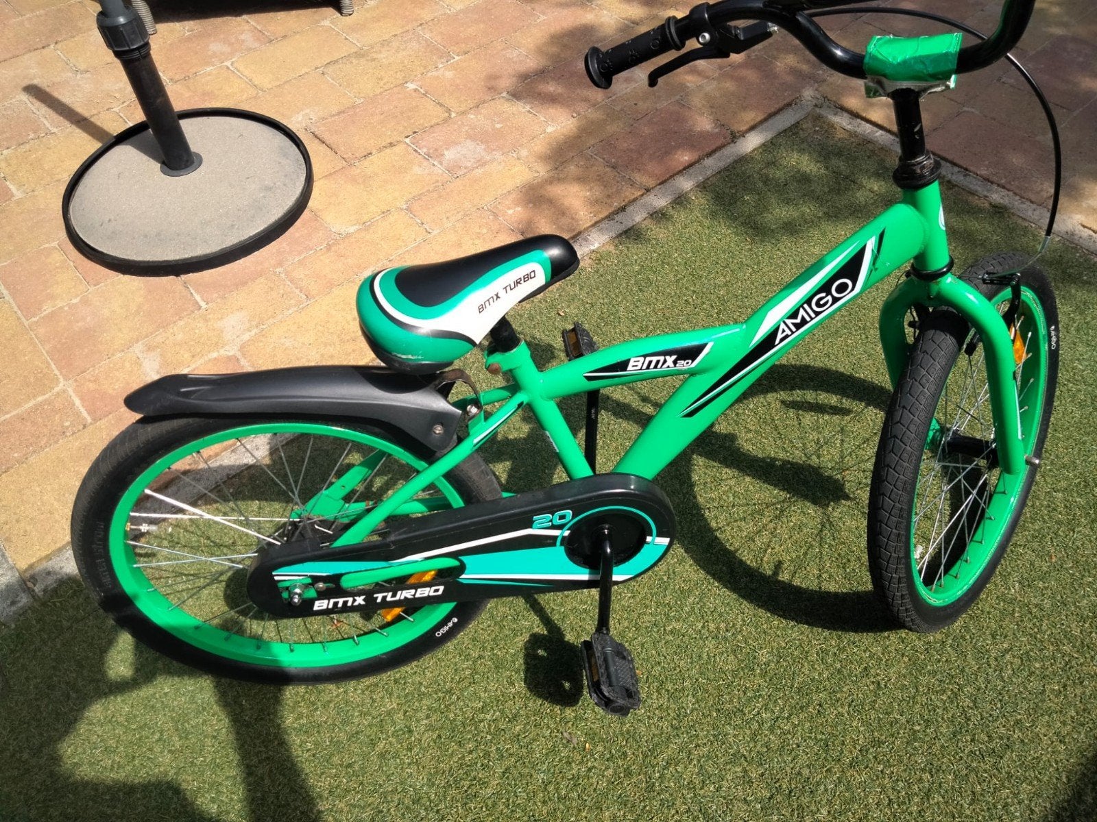 Amigo BMX 20 inch jongensfiets - Groen, Gebruikt, Velgrem, Minder dan 49 cm, Ophalen