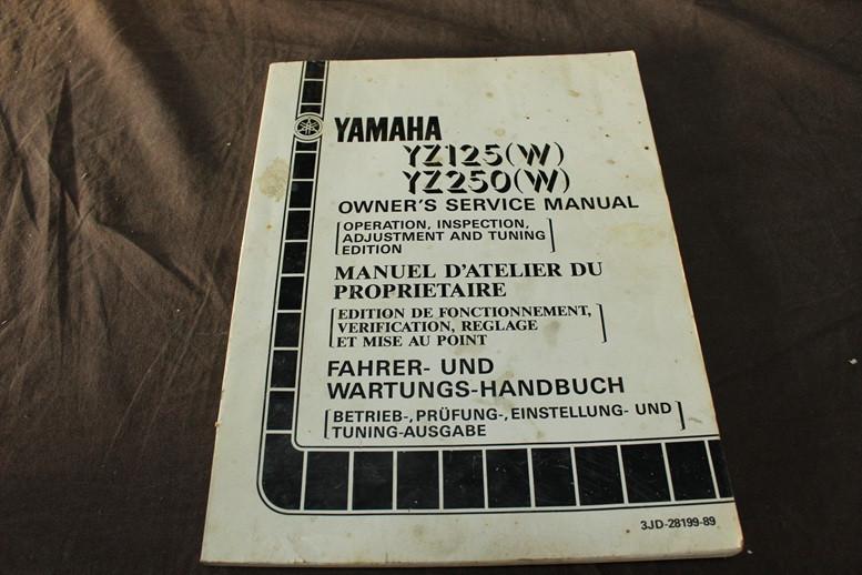 Yamaha YZ125 W YZ250 W 1988/89 owner's manual, Ophalen of Verzenden, Yamaha