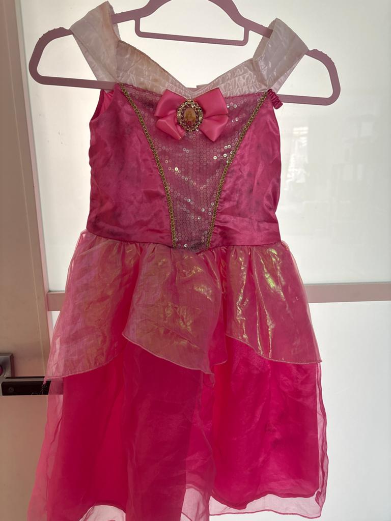 Prinsessenjurk Doornroosje roze maat 110-116, Ophalen of Verzenden, Zo goed als nieuw, 110 t/m 116, Meisje