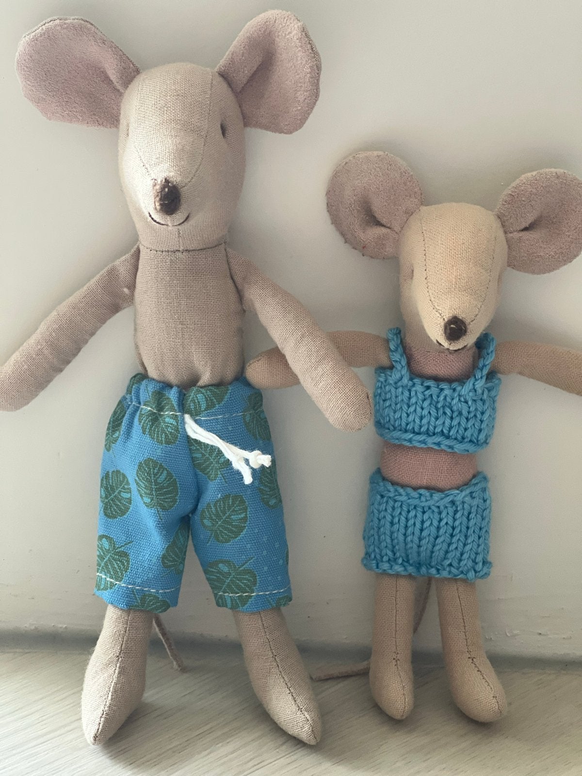 Maileg muizen badkleding: vader en grote zus, Muis, Gebruikt, Overige merken, Blauw