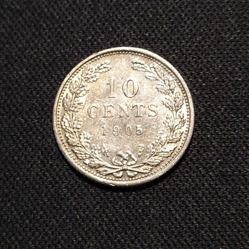 10 cent 1905, Postzegels en Munten, Munten | Nederland, Verzenden, Zilver, 10 cent, Koningin Wilhelmina
