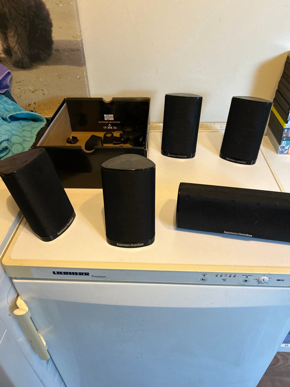 Harman Kardon Surroundset - 5 speakers en center speaker, Gebruikt, Ophalen of Verzenden, Surroundset, Geschikt voor surround/home cinema