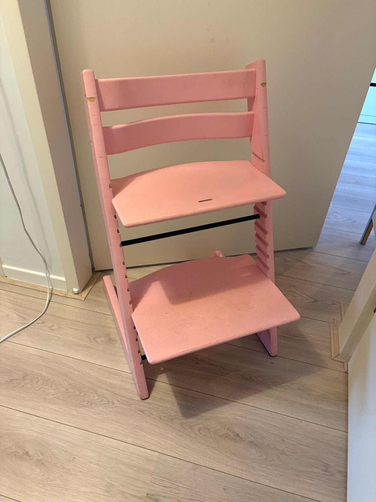 Stokke kinderstoel roze, Kinderen en Baby's, Kinderstoelen, Ophalen, Gebruikt, Meegroeistoel