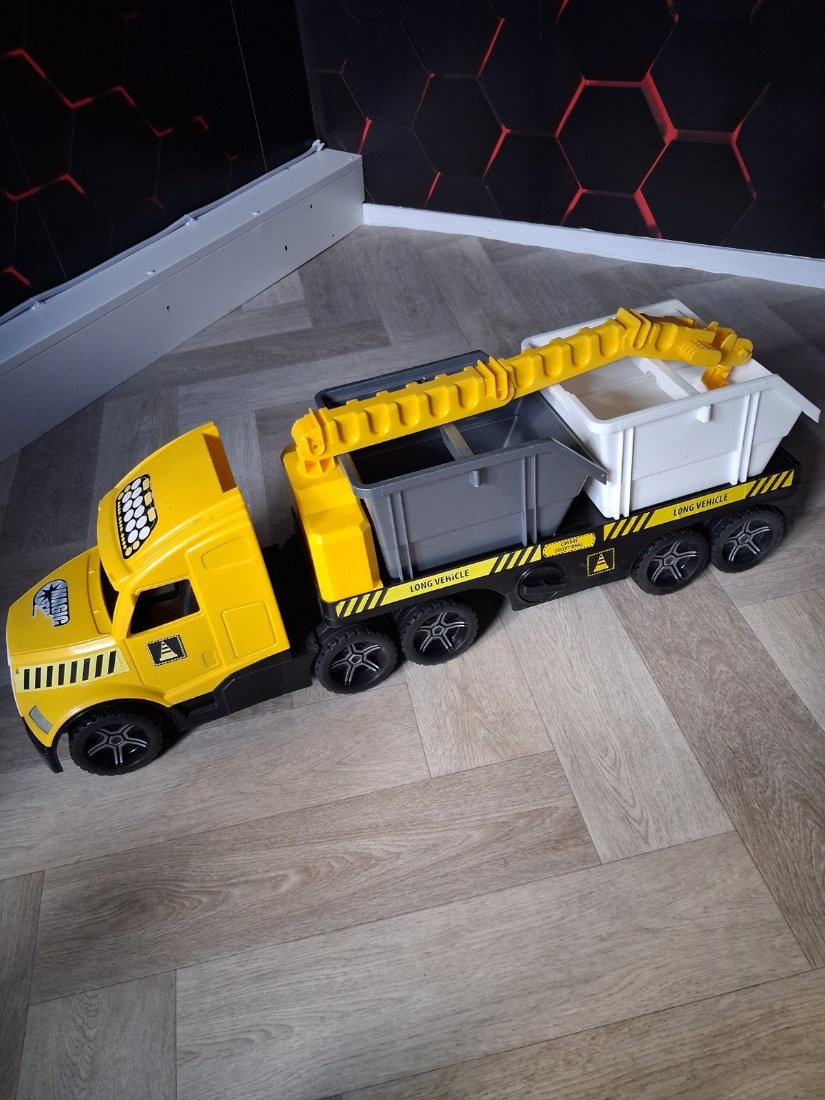Wader Magic Truck Technic transporteur met 2 containers, Ophalen of Verzenden, Gebruikt