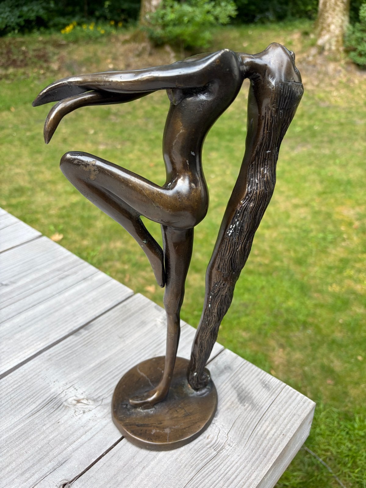 Sculptuur Sultry Awakening brons, Ophalen of Verzenden, 20 - 50 cm, Beeld, Bruin